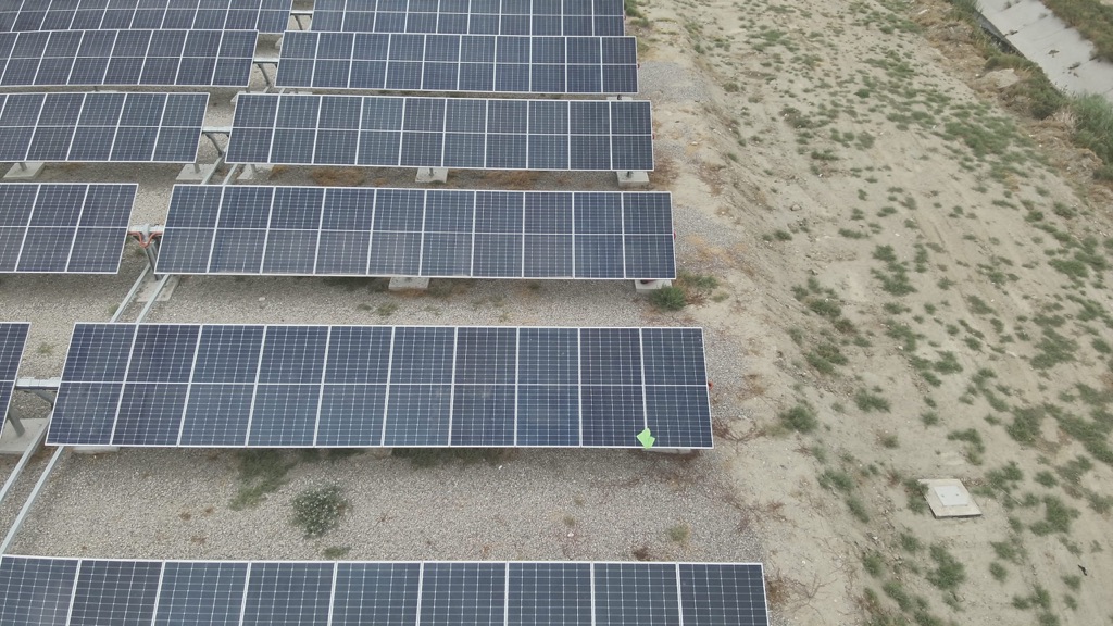 Söke OSB GES — panel sıraları, yakın görünüm